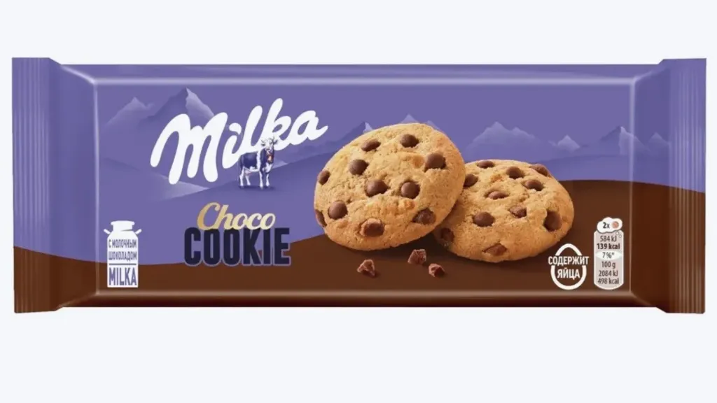 [18- 4000] Печенье Milka с кусочками молочного шоколада, 135г 1\24