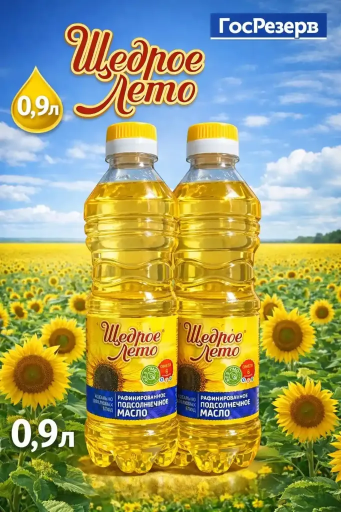 Масло подсолнечное «Щедрое лето» 0,9 л