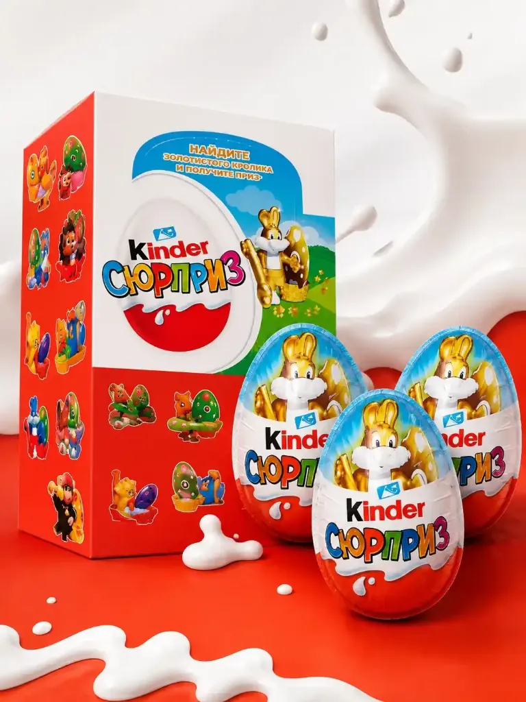 Яйцо шоколадное “Kinder” Золотой кролик Блок на 36шт
