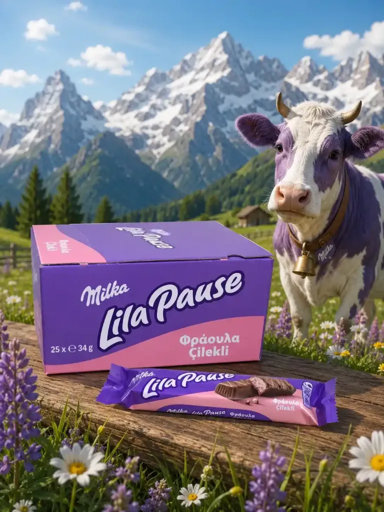 Шоколадные батончики «Milka» Lila Pause Импорт! 34гр х 25шт
