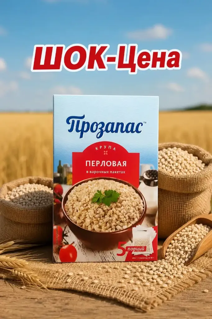 Крупа перловая «Прозапас» вар.пак. 400гр Коробка на 15шт