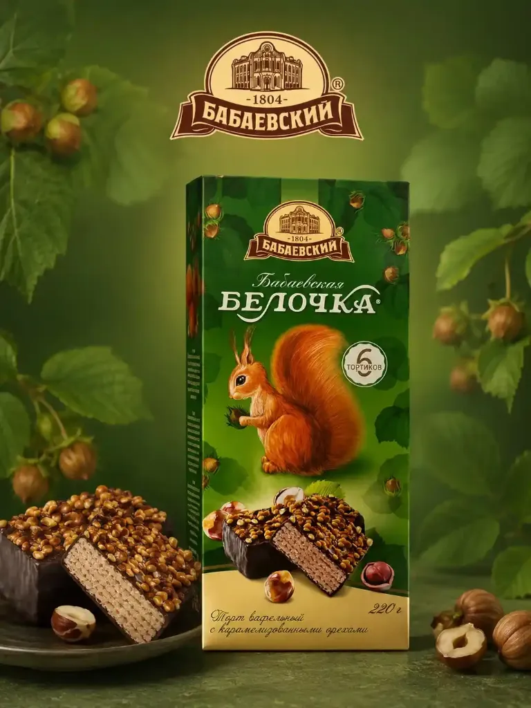 Торт вафельный «Бабаевская Белочка» 220гр