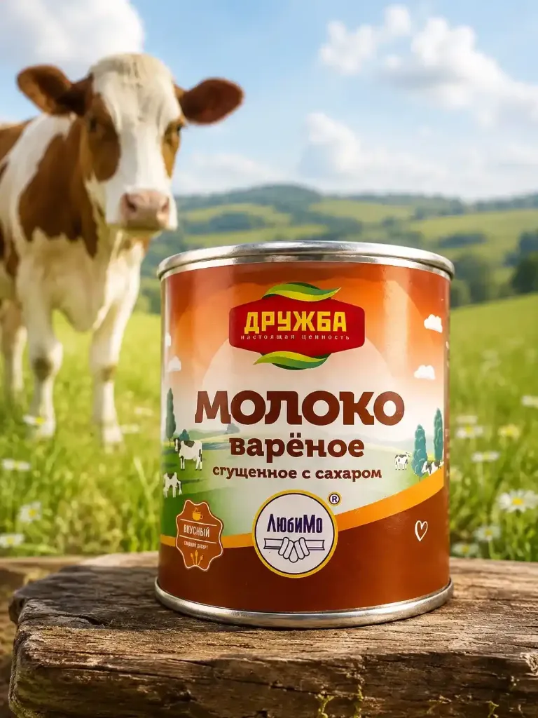 Вареное сгущеное молоко «Дружба» 370гр х 15шт