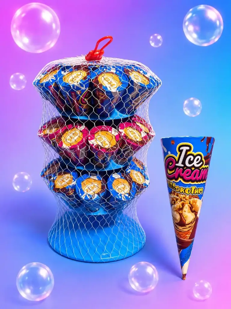 «Канди Клуб» Вафельные рожок с печеньем и шоколадной пастой «Ice Cream»; 16гр x 30шт