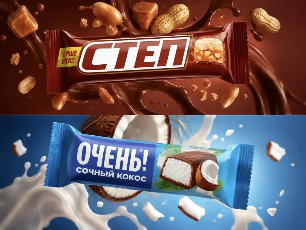 Шоколадные батончики от бренда «Славянка» «Очень» сочный кокос 47гр