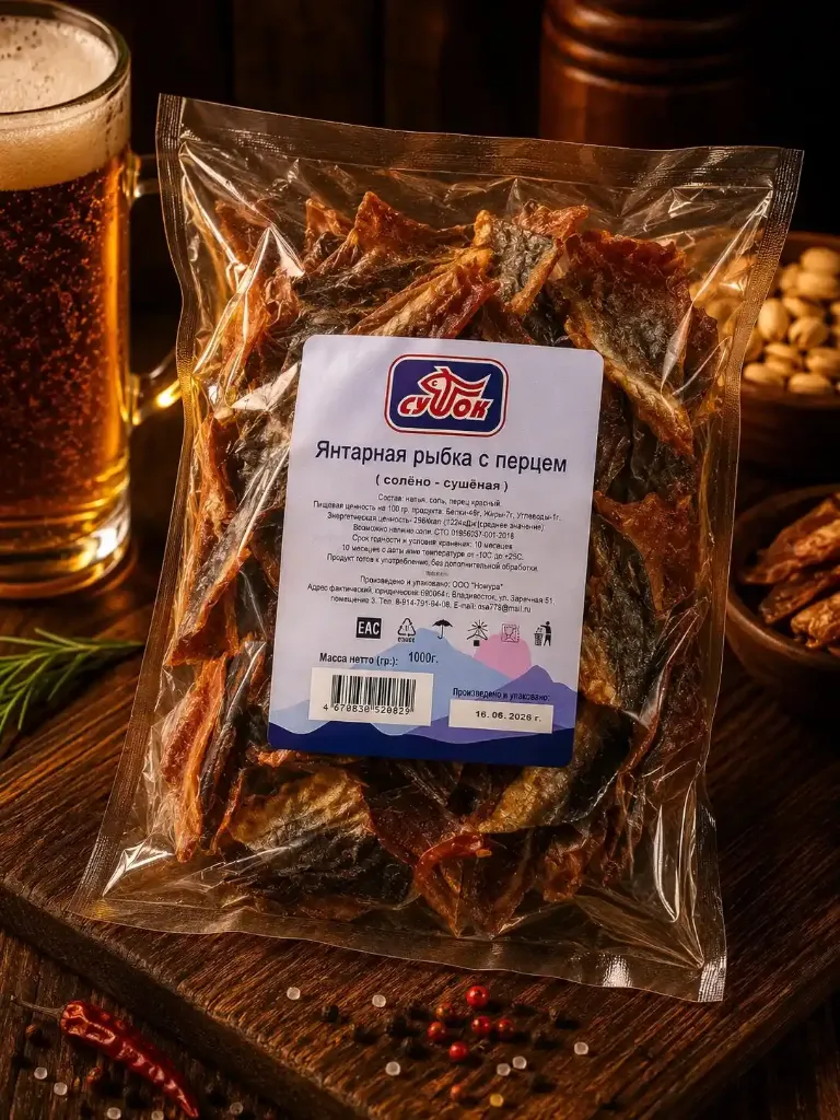 Янтарная рыбка с перцем