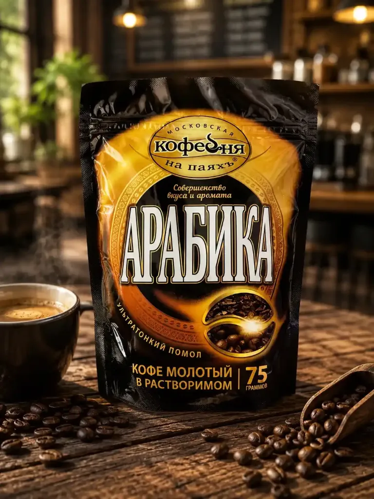 Кофе «Арабика» молотый в растворимом м/у 75гр х 12шт