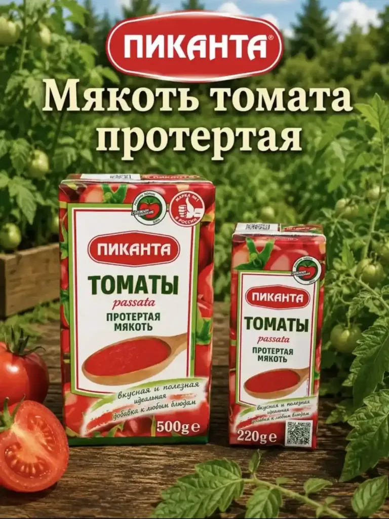 Протертая мякоть томатов, 220 гр