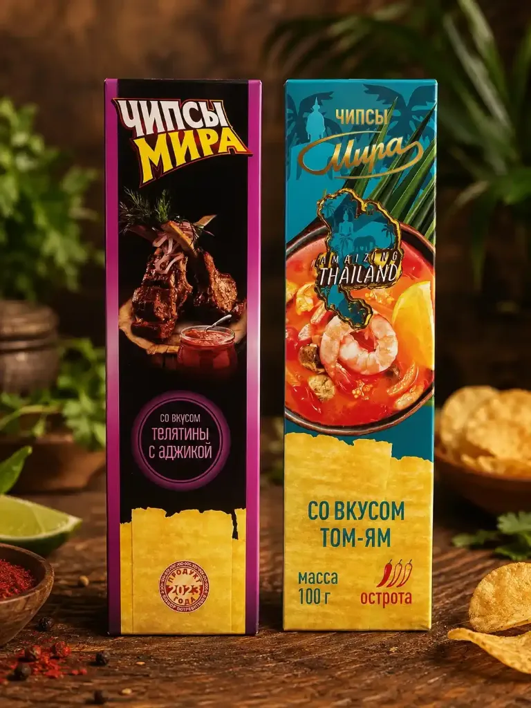 Чипсы «Мира» 100гр со вкусом Том Ям