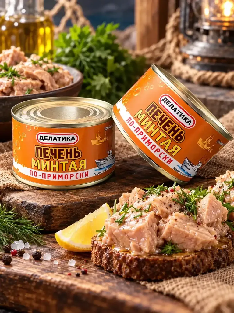 Печень и икра минтая по-приморски Делатика 250гр
