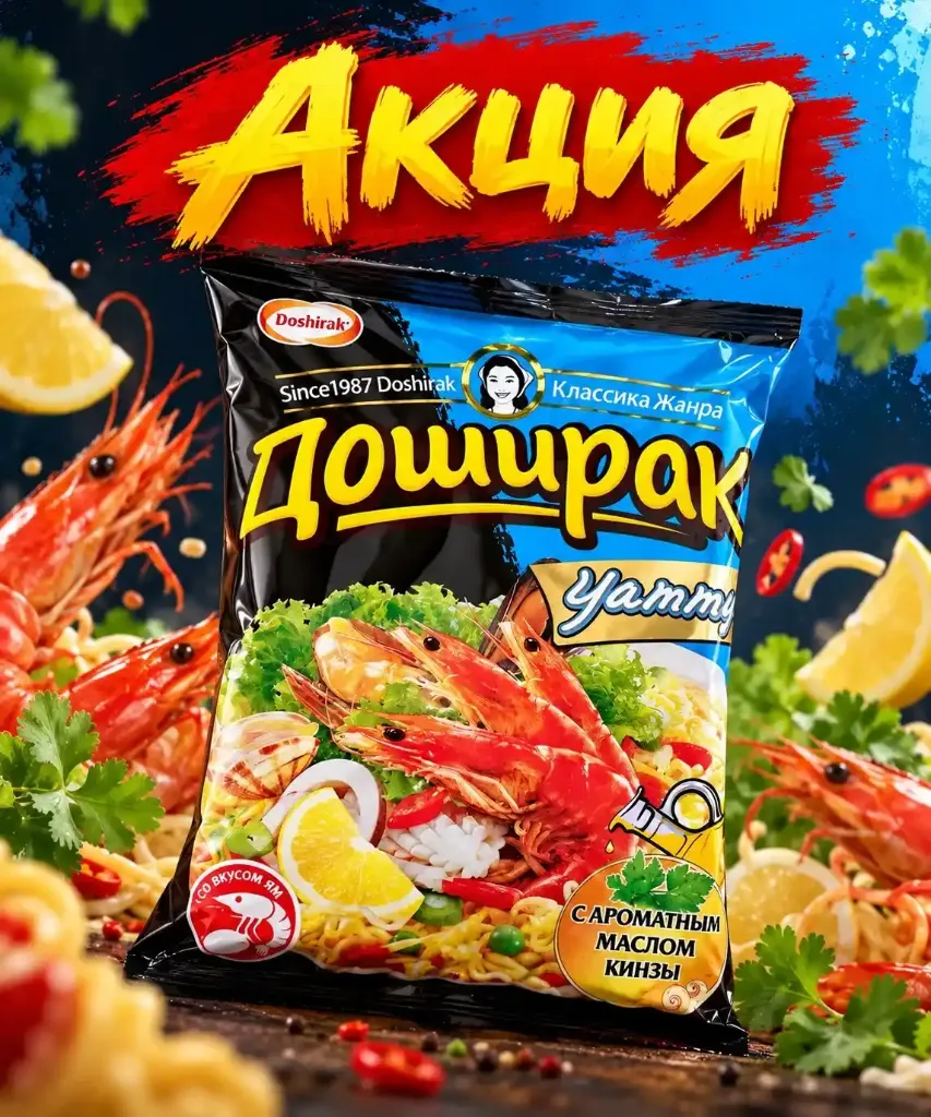 Лапша Доширак «Yammy» Том Ям 80гр х 44шт Срок до 25.12.2026