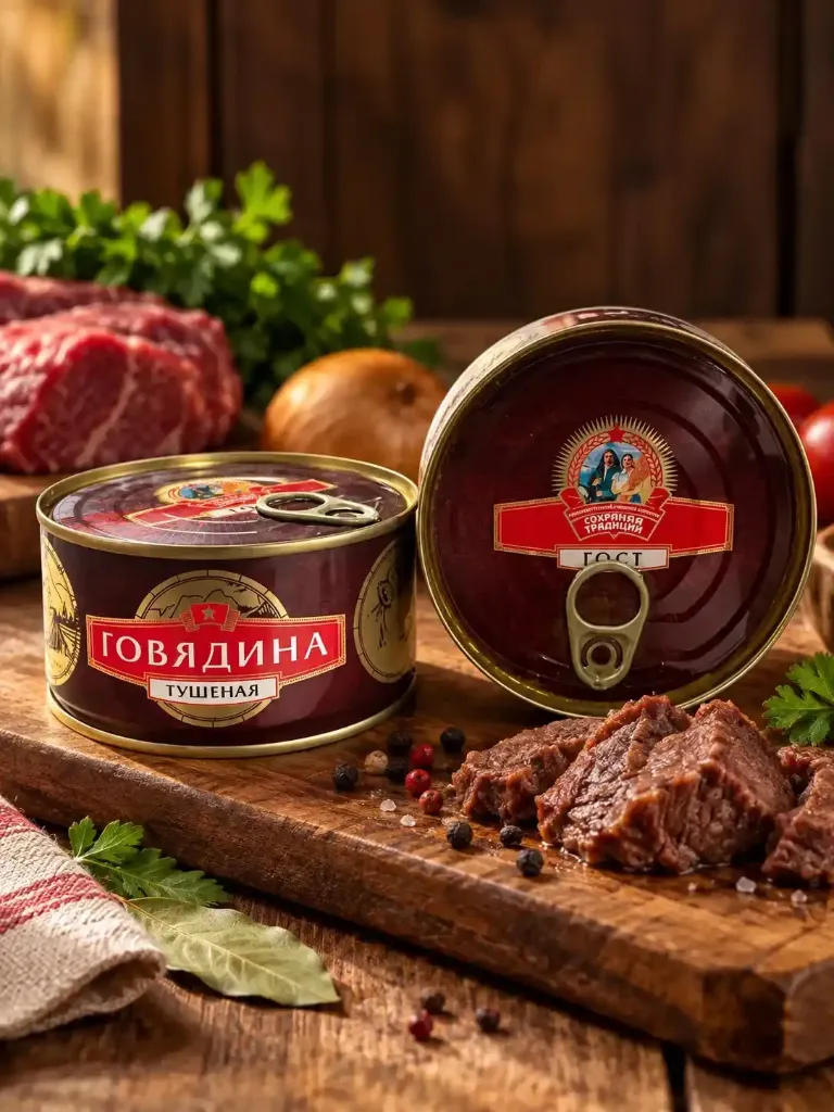 Говядина тушеная высший сорт «Сохраним Традиции» 325гр